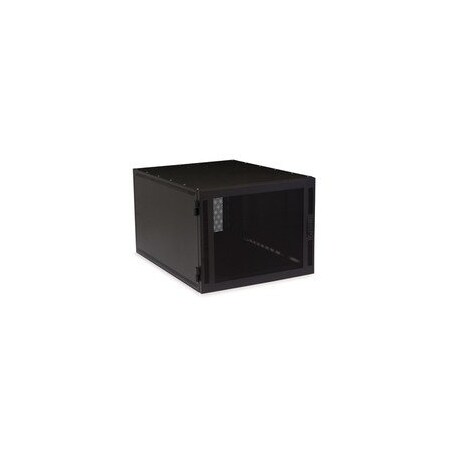 Cable Wholesale 8U Compact Server Cabinet, with adjustable rails, caster wheels, 400 lbs capacity, Vented Door 61C4-11208